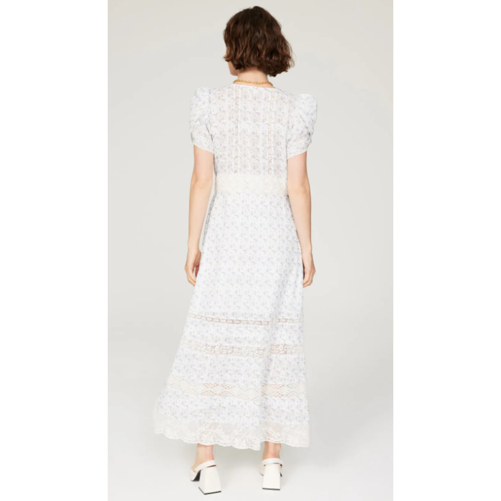 LoveShackFancy Tamsin Dress - Blue Floral, Size 0 - Picture 3 of 8